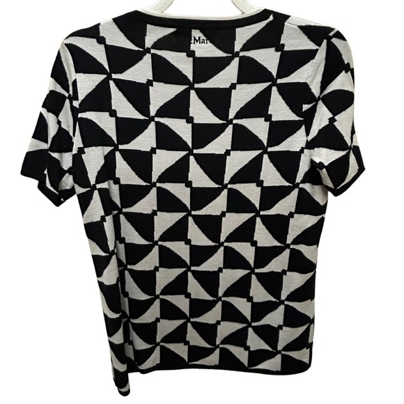 S MaxMara Pure New Wool Black & Cream Cardigan - Size M - Picture 7 of 8